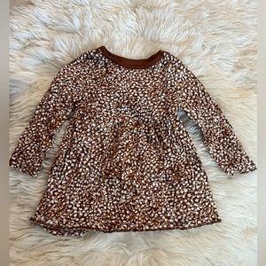 Brown and white long sleeve dress, perfect for Fall, Old Navy, 12-18M